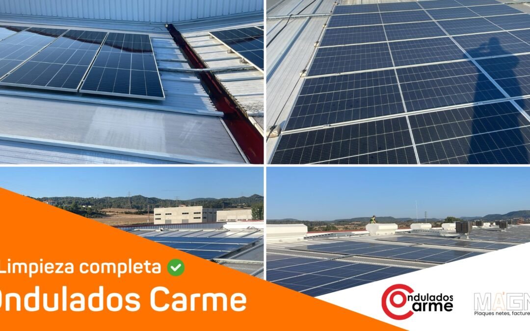 Limpieza completa de los paneles solares de Ondulados Carme